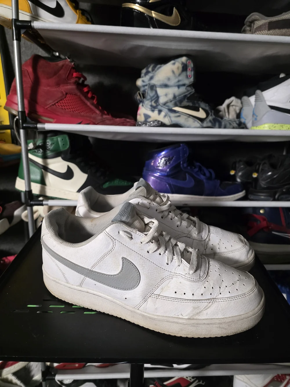 🔥 Nike Court Vision Low Men's Size 11.5 White and Gray Low-Top Sneakers